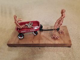 Wire figure Pulling Wagon