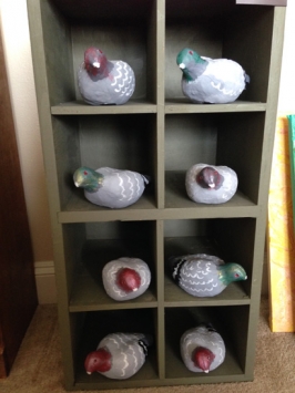 Clay Pigeons in Wooden Hutch